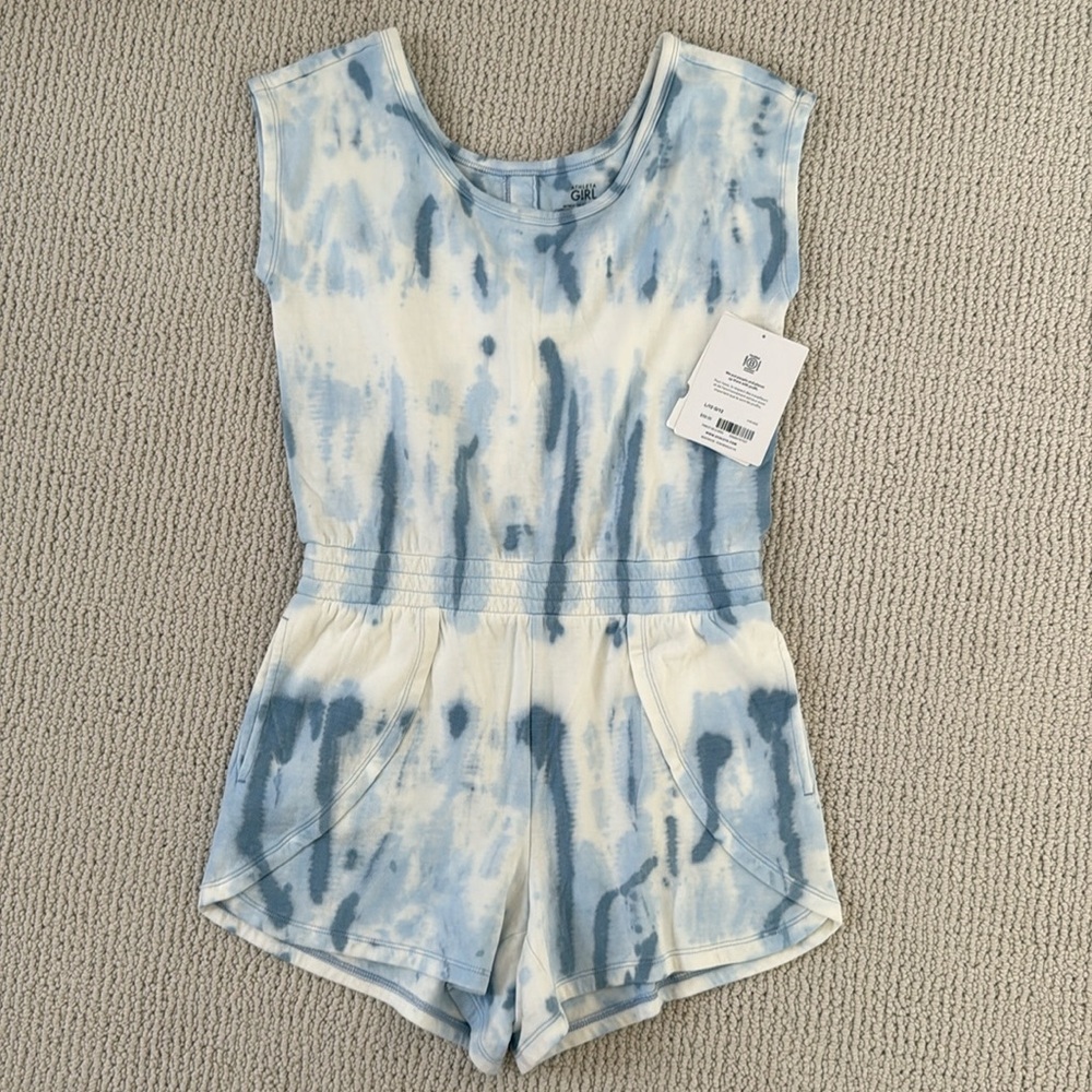 Athleta Girl Retreat Yourself Tie-dye Romper Sz L/12- Girls
